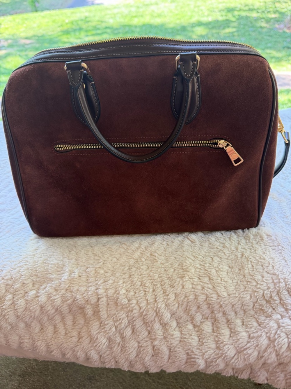 Coach Brown Suede Large Rowan - Picture 3 of 9